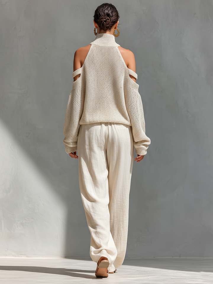 Diorelle - Set with Knitted Top and Wide Pants