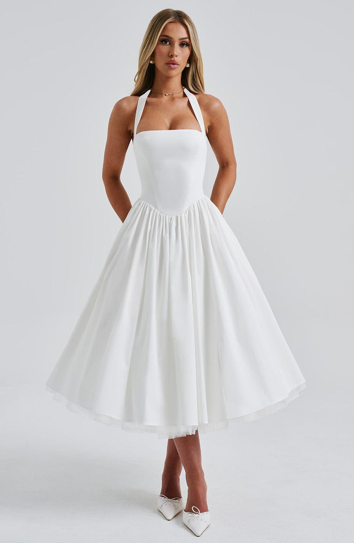 Women’s Wedding Guest Halter Midi Dress