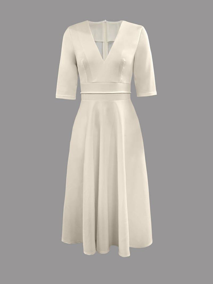 Women Wedding Guest Flared Midi Dress
