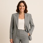 MADISON - Cropped Single-Button Blazer with Notch Lapel and Welt Pocket Detail