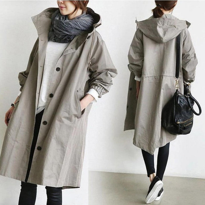 Kelly – Casual mid-length windbreaker for women with long sleeves