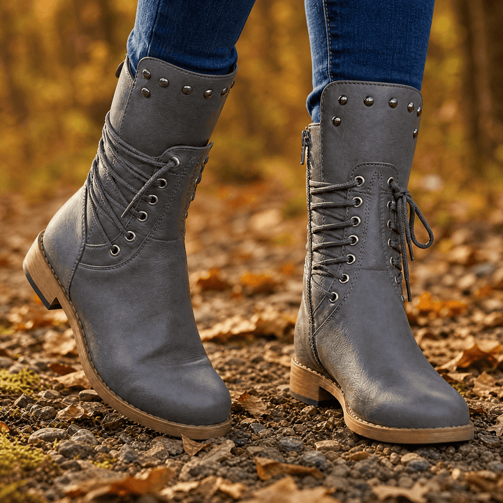 Rosalie | Vintage Inspired Fur Lined Lace Up Ankle Boots