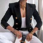Helene | Elegant Double-Breasted Blazer with Gold Buttons
