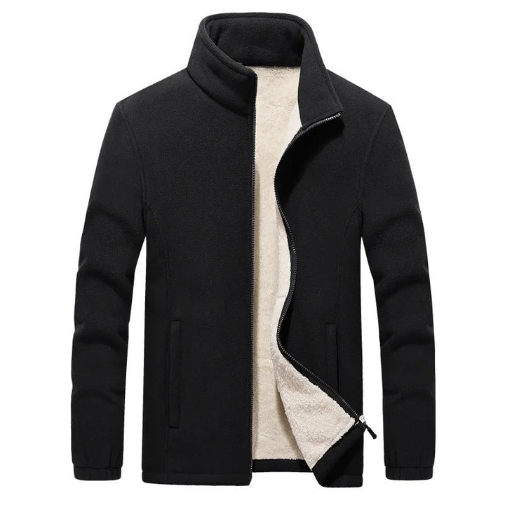 Warm lined fleece jacket with full zipper for men