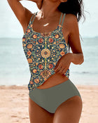 Women's Swimwear with Printed Design and Adjustable Straps