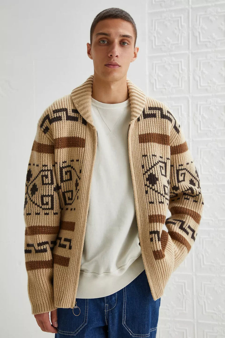 Vintage Jacquard Knitted Men&