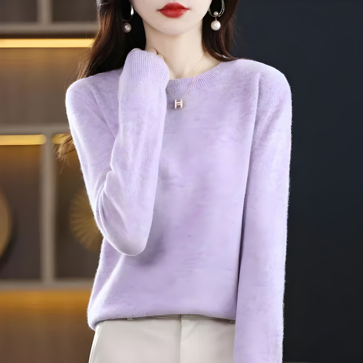 Classic Sweater with Round Neck Elegant Sweater