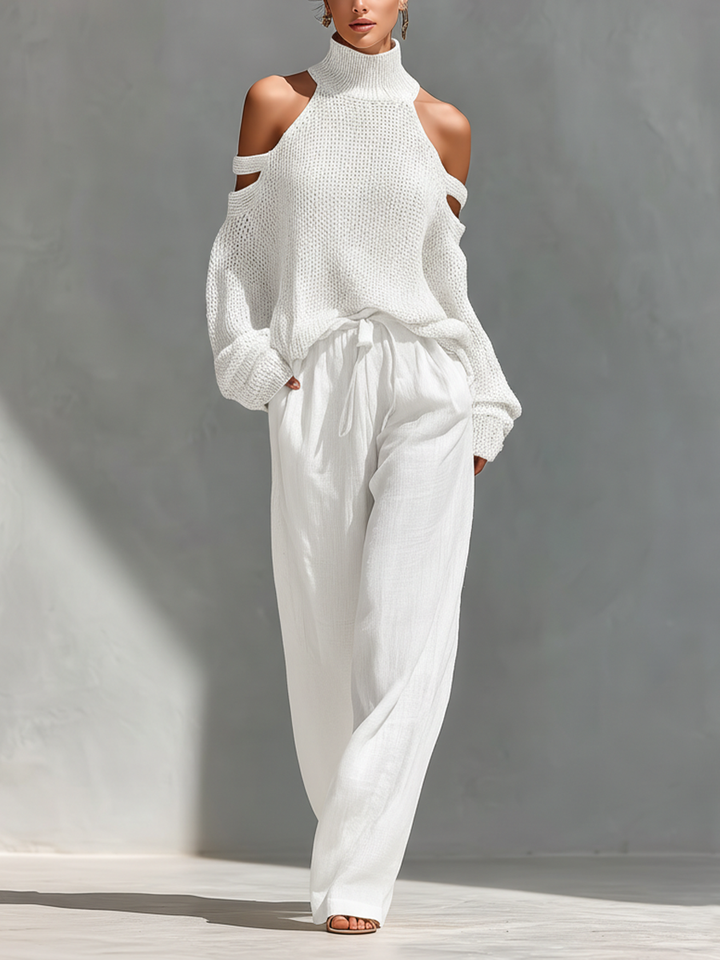 Diorelle - Set with Knitted Top and Wide Pants