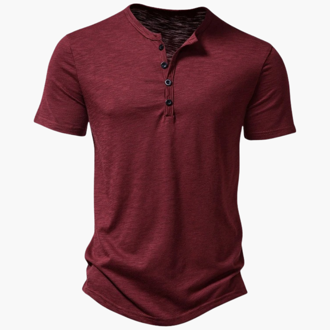 Comfortable Henley Shirt for Men – Short-Sleeved &amp; Summery