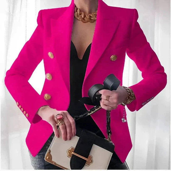 Helene | Elegant Double-Breasted Blazer with Gold Buttons