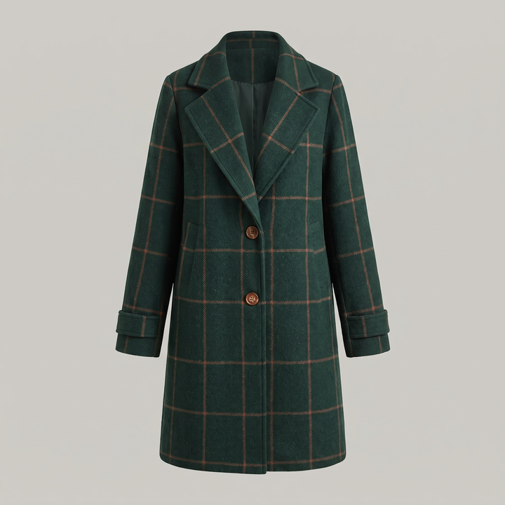 Helena | Classic and Modern Checkered Trench Coat