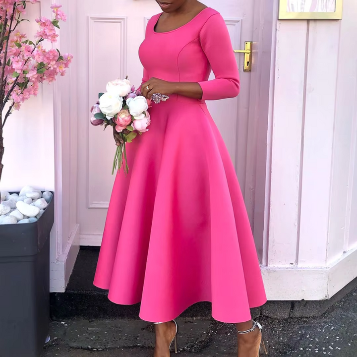 Women’s Classic A Line Midi Wedding Guest Dress