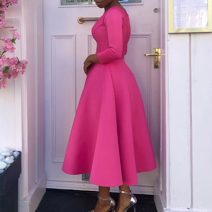 Women’s Classic A Line Midi Wedding Guest Dress