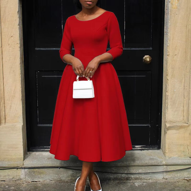 Women’s Classic A Line Midi Wedding Guest Dress