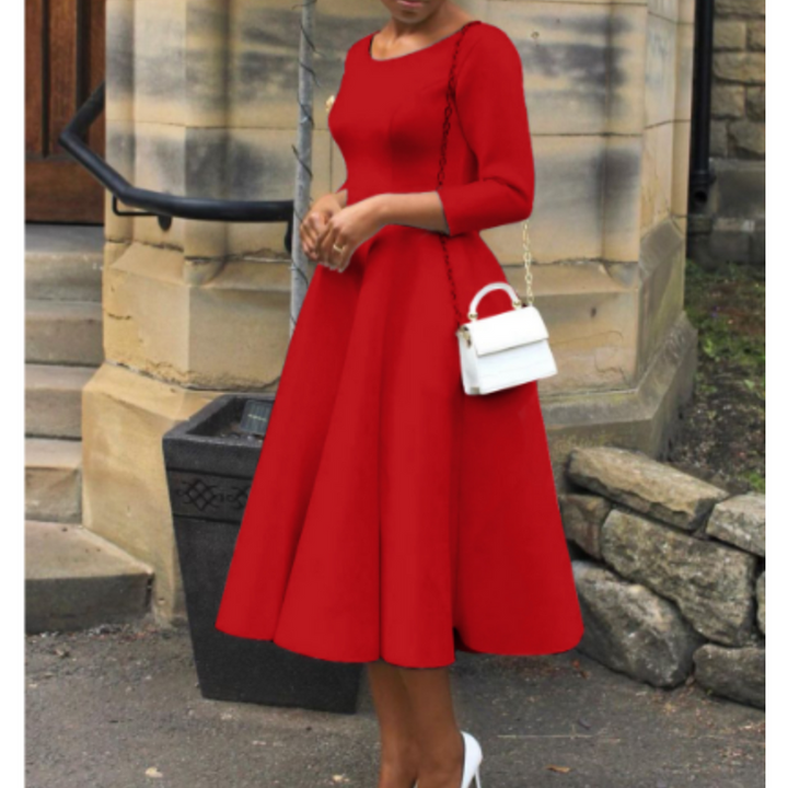 Women’s Classic A Line Midi Wedding Guest Dress