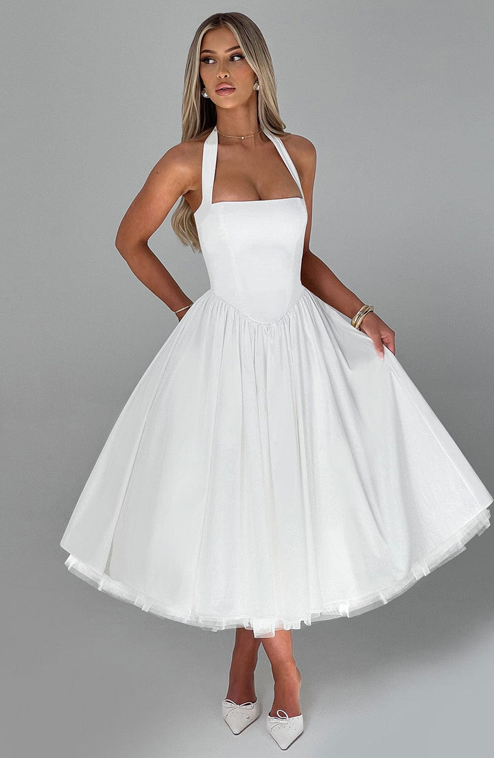 Women’s Wedding Guest Halter Midi Dress