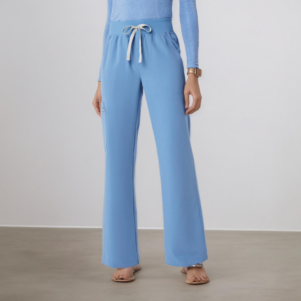 High-Waisted Wide Scrub Pants for Women