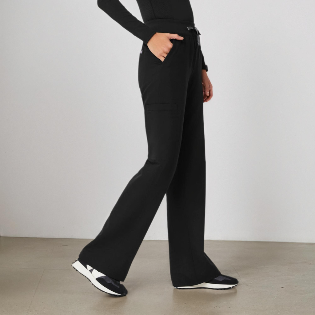 High-Waisted Wide Scrub Pants for Women