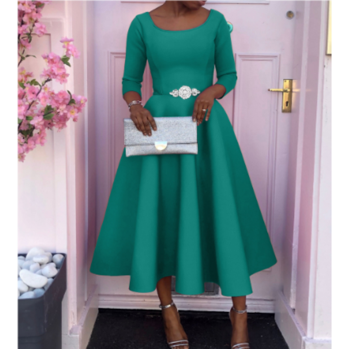 Women’s Classic A Line Midi Wedding Guest Dress