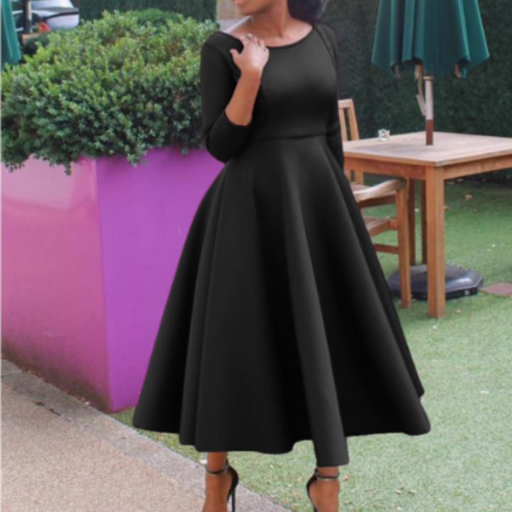 Women’s Classic A Line Midi Wedding Guest Dress