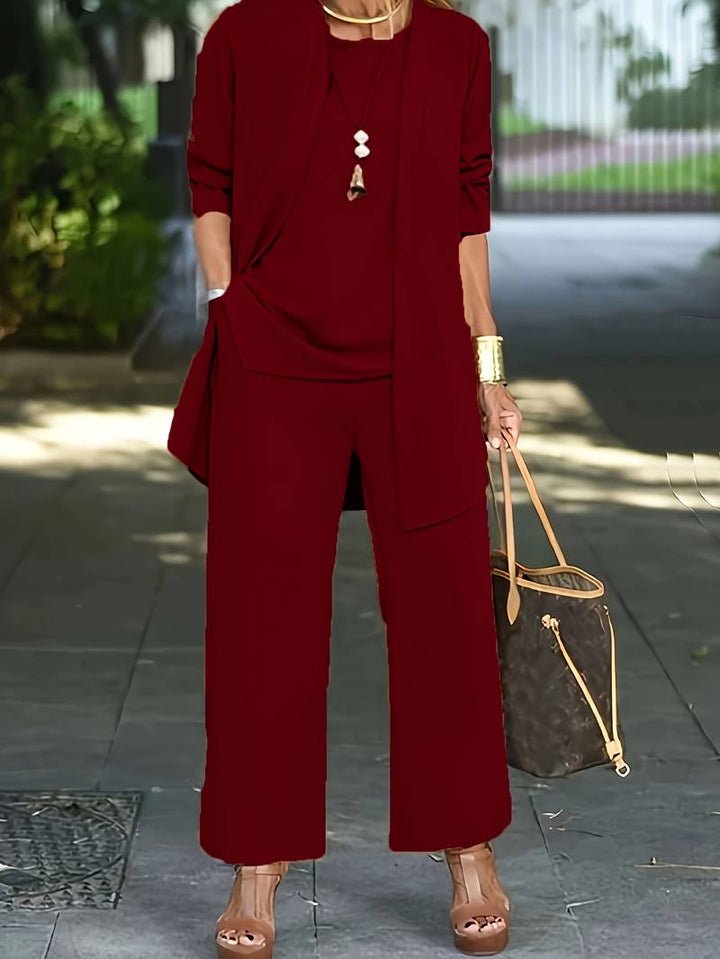 Anna - Three-Piece Blazer, Tank &amp; Wide-Leg Pants Co-ord Set