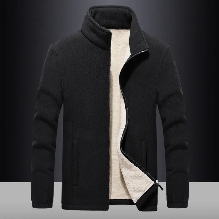 Warm lined fleece jacket with full zipper for men