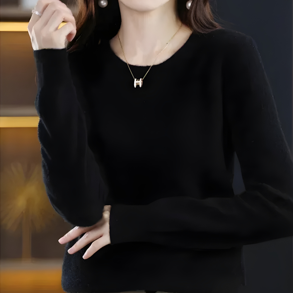 Classic Sweater with Round Neck Elegant Sweater