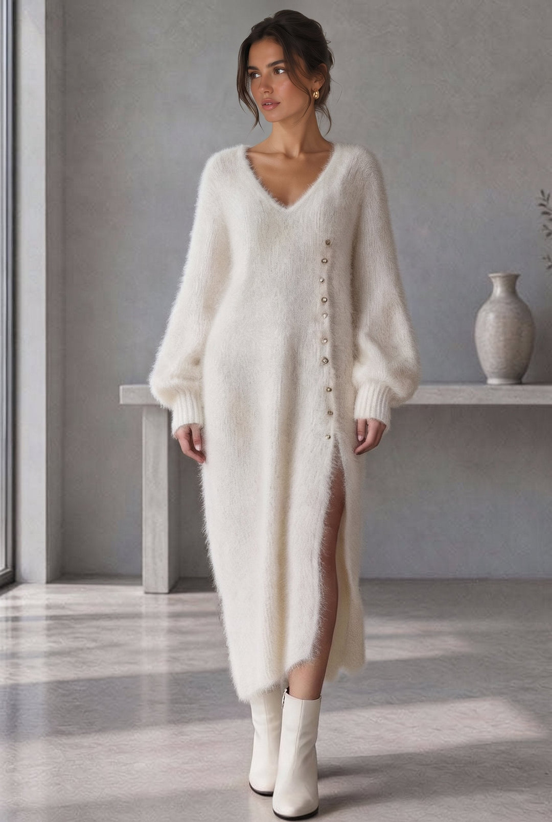Renske | Sweater-Dress with Balloon Sleeves
