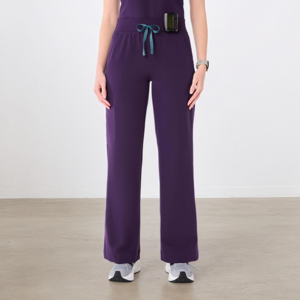 High-Waisted Wide Scrub Pants for Women