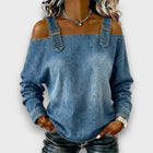 Elama – Off-Shoulder Denim Top