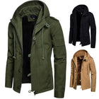 Hooded Jacket for Men with Cord and Pockets