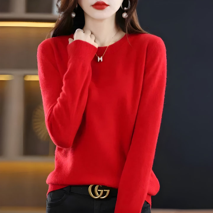 Classic Sweater with Round Neck Elegant Sweater