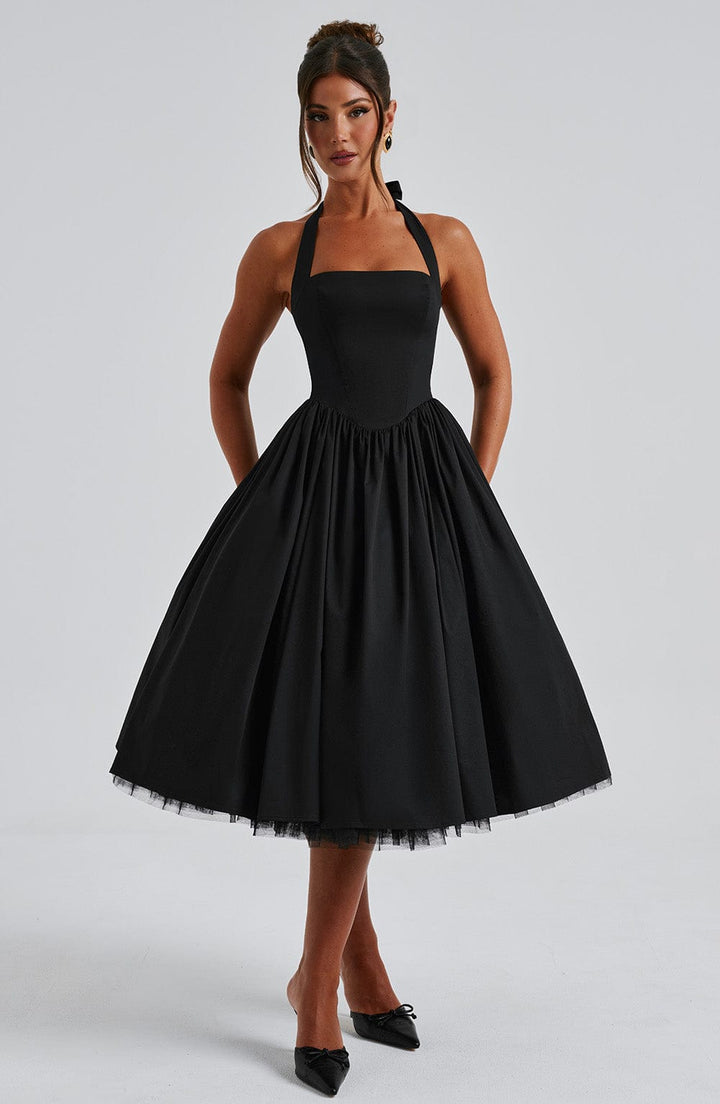 Women’s Wedding Guest Halter Midi Dress