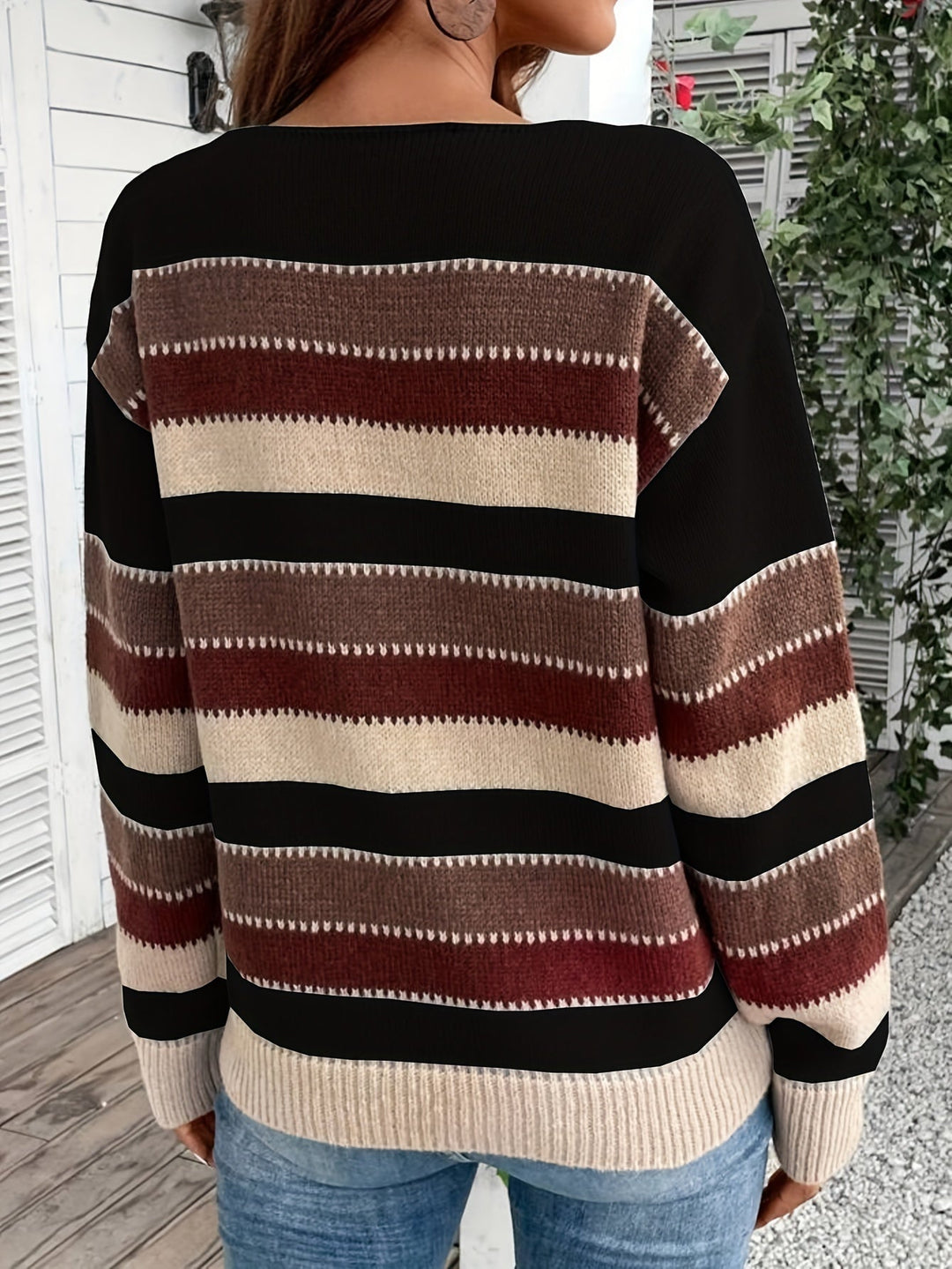 Delphine | Striped Sweater for Women with Round Neck