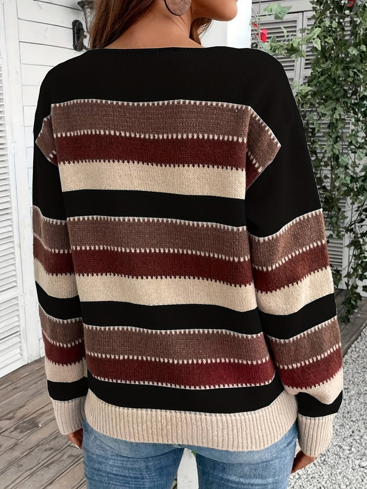 Delphine | Striped Sweater for Women with Round Neck