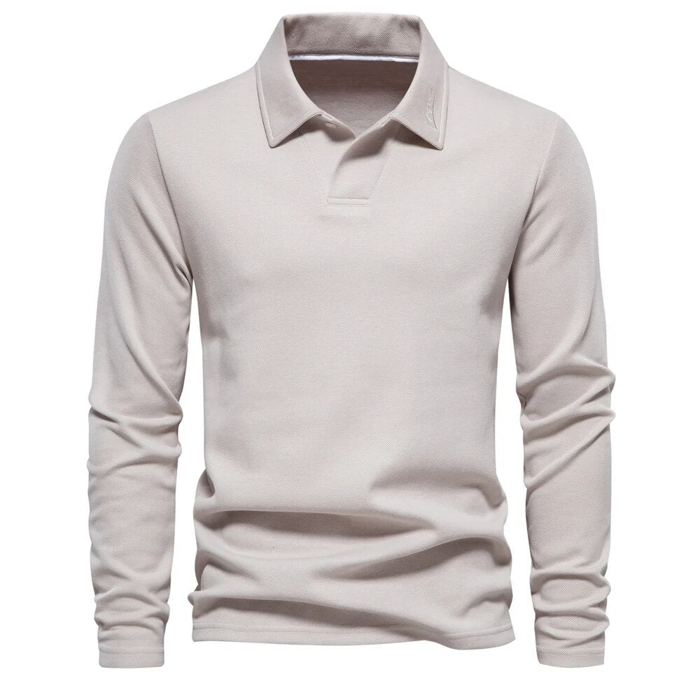 Casual Polo Sweater for Men – Long Sleeves - Stylish and Comfortable