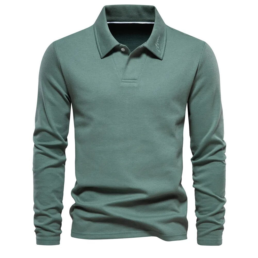 Casual Polo Sweater for Men – Long Sleeves - Stylish and Comfortable