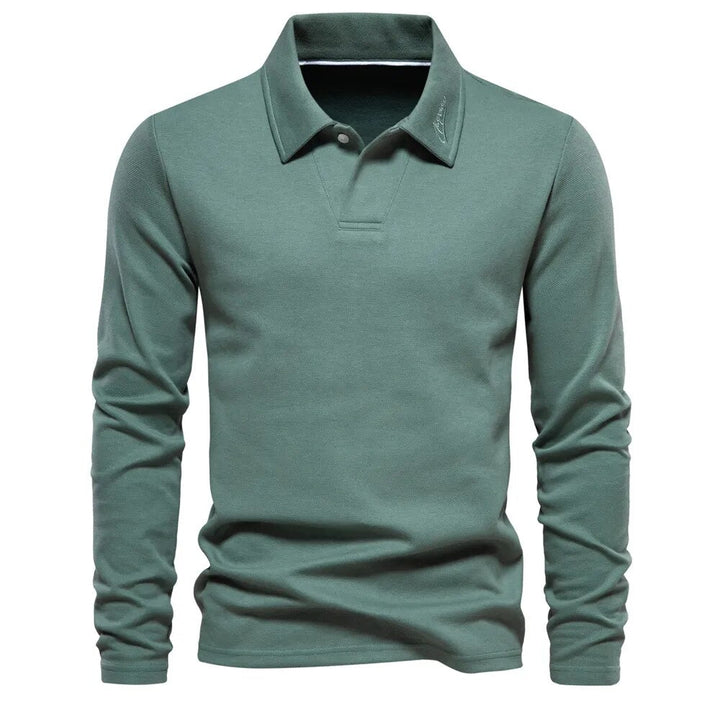 Casual Polo Sweater for Men – Long Sleeves - Stylish and Comfortable