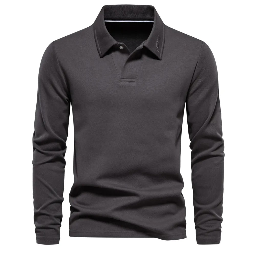 Casual Polo Sweater for Men – Long Sleeves - Stylish and Comfortable