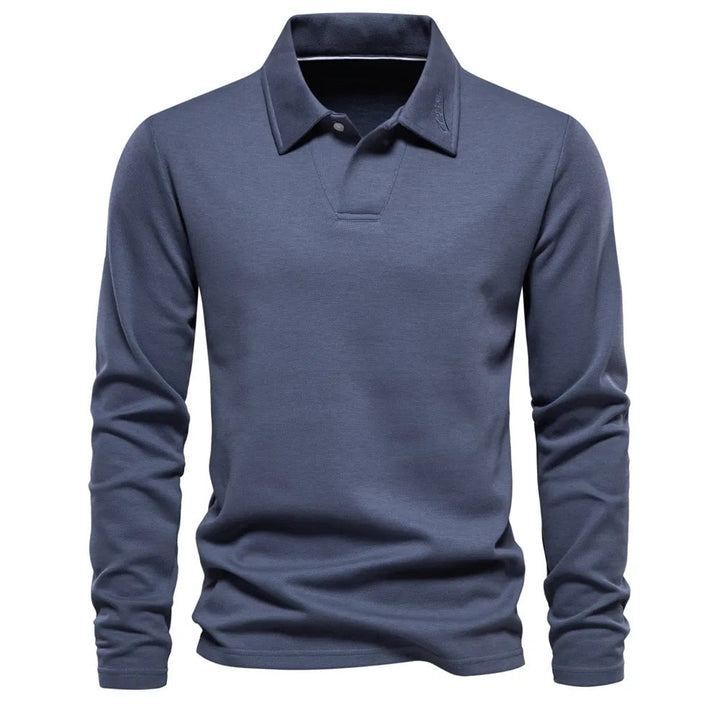 Casual Polo Sweater for Men – Long Sleeves - Stylish and Comfortable