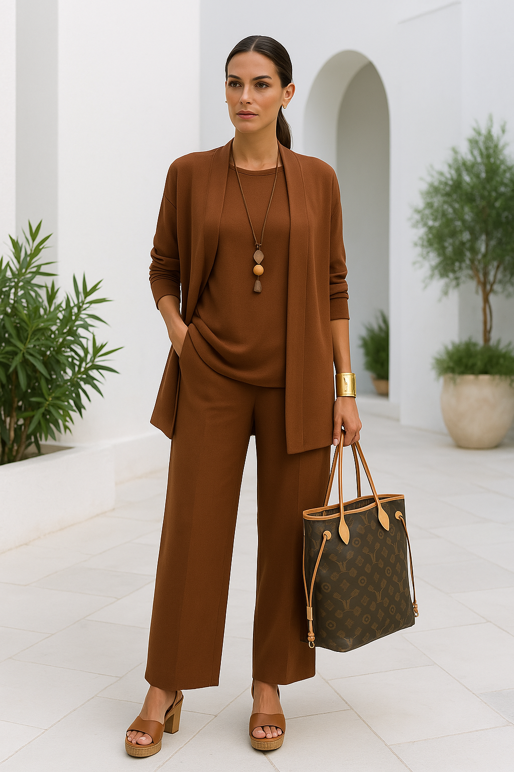 Anna - Three-Piece Blazer, Tank &amp; Wide-Leg Pants Co-ord Set