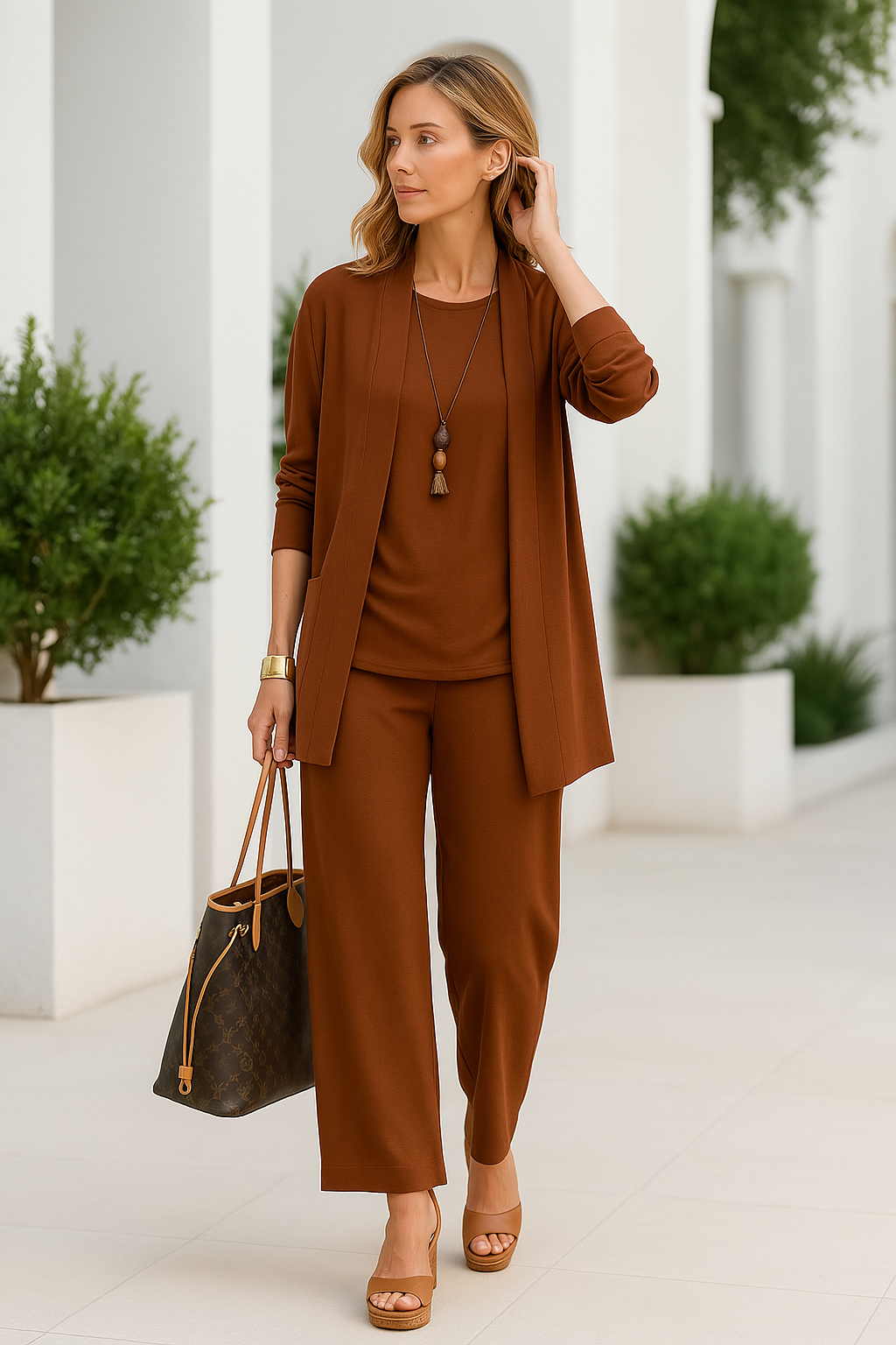 Anna - Three-Piece Blazer, Tank &amp; Wide-Leg Pants Co-ord Set