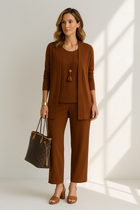 Anna - Three-Piece Blazer, Tank & Wide-Leg Pants Co-ord Set