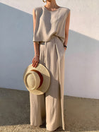 Angela Linen Blend Casual Pants Set