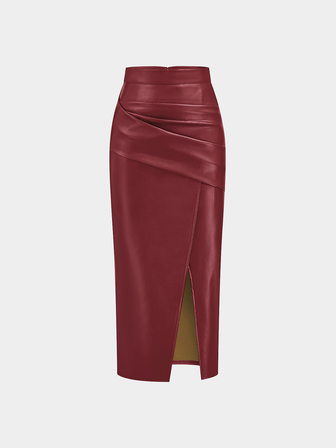 Leather Skirt for Women | Midi Skirt with Split and Ruffles - Isabella Bellucci