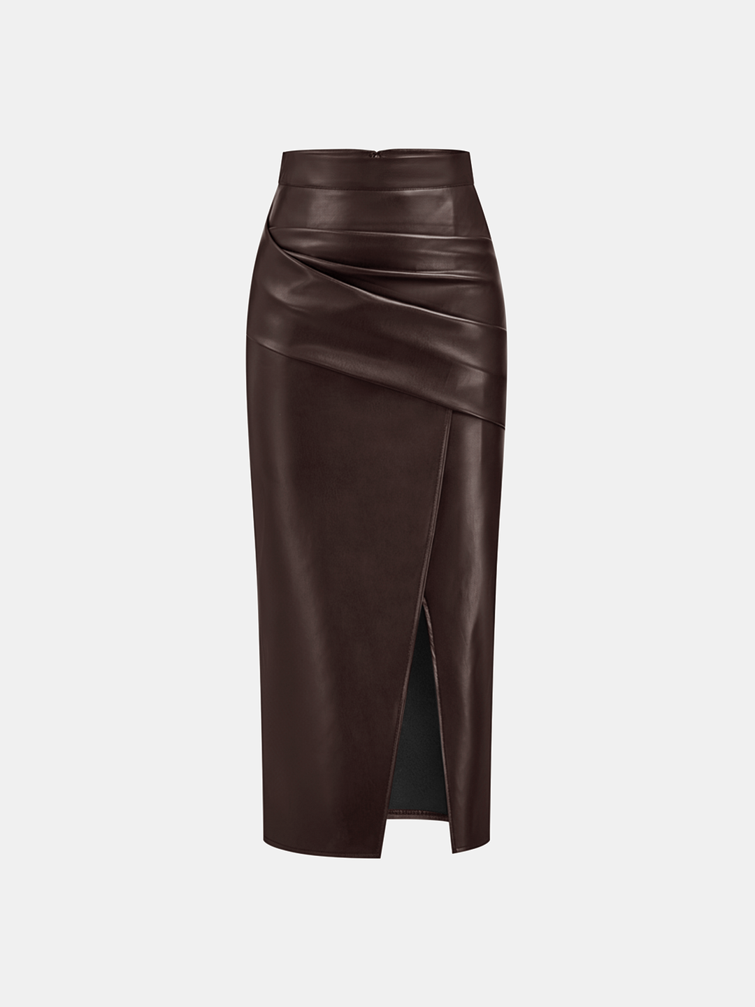 Leather Skirt for Women | Midi Skirt with Split and Ruffles - Isabella Bellucci