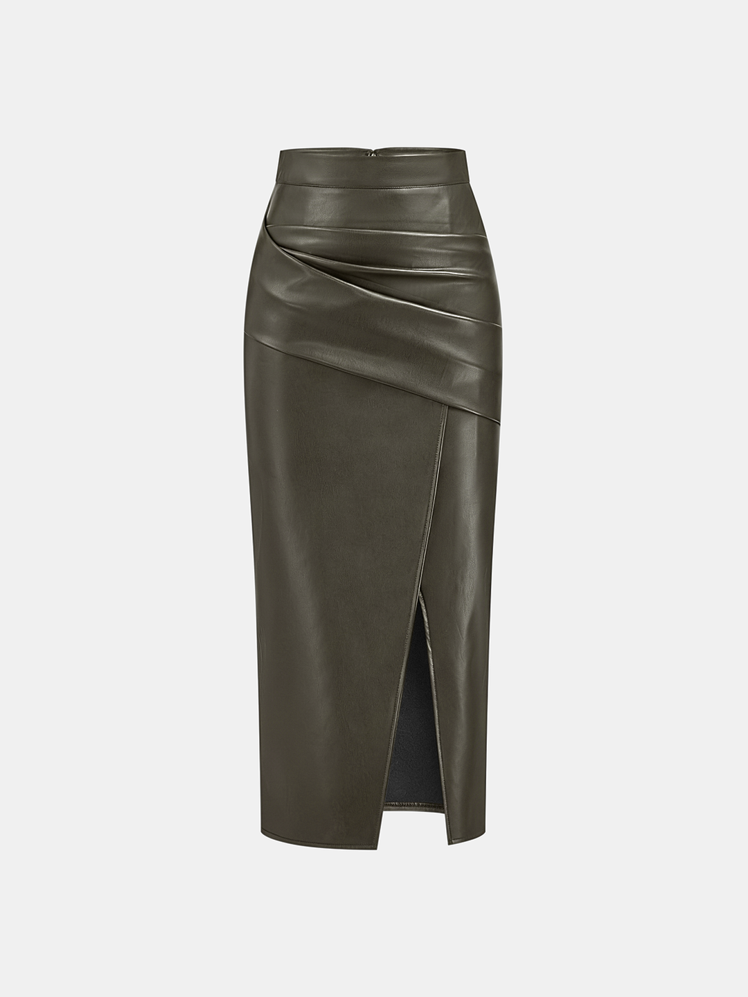 Leather Skirt for Women | Midi Skirt with Split and Ruffles - Isabella Bellucci