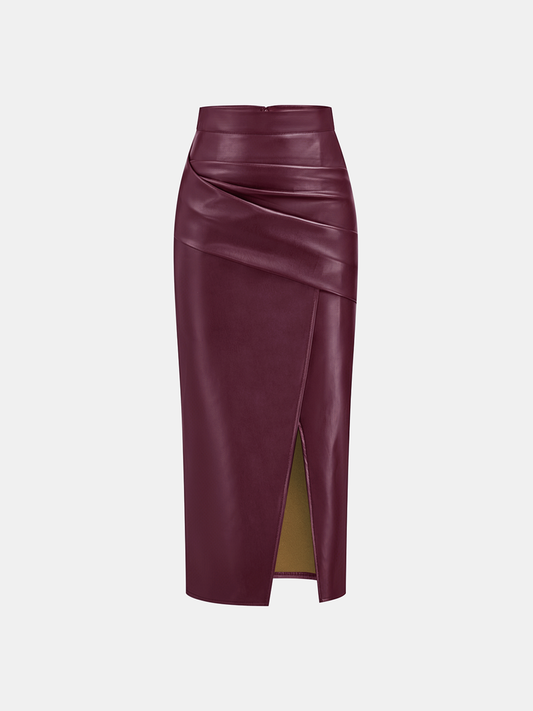 Leather Skirt for Women | Midi Skirt with Split and Ruffles - Isabella Bellucci