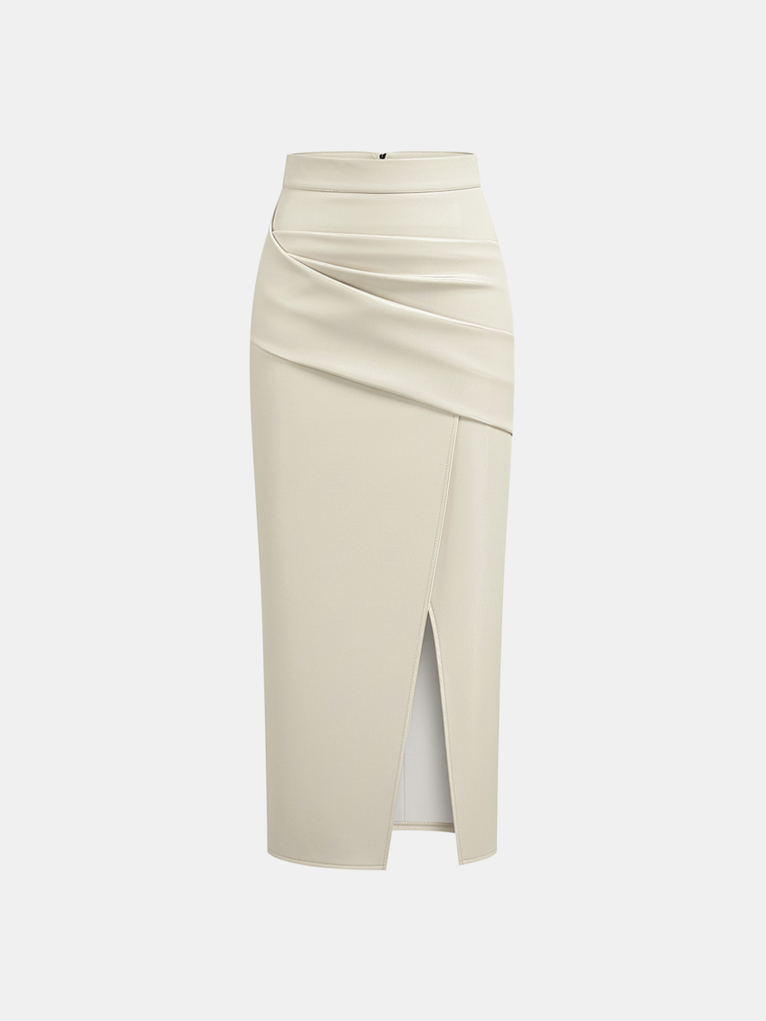 Leather Skirt for Women | Midi Skirt with Split and Ruffles - Isabella Bellucci