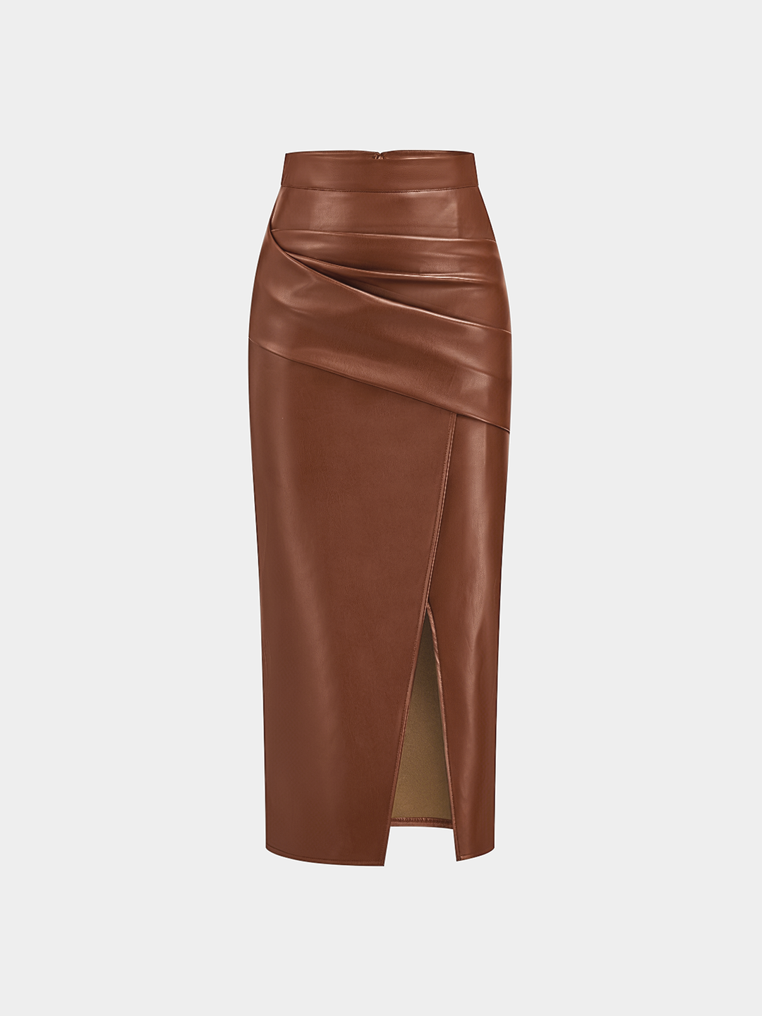 Leather Skirt for Women | Midi Skirt with Split and Ruffles - Isabella Bellucci